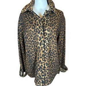 Leopard Print Wool Blend Women's Jacket